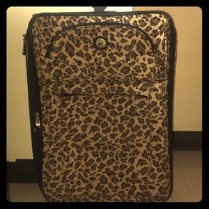 CHEETAH print suitcase, VERY durable!